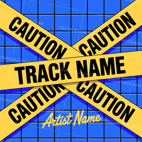 A bold and graphic design wrapped in caution tape. Ideal for high-energy trap, drill, or rebellious anthems. This cover screams danger, heat, and boldness.