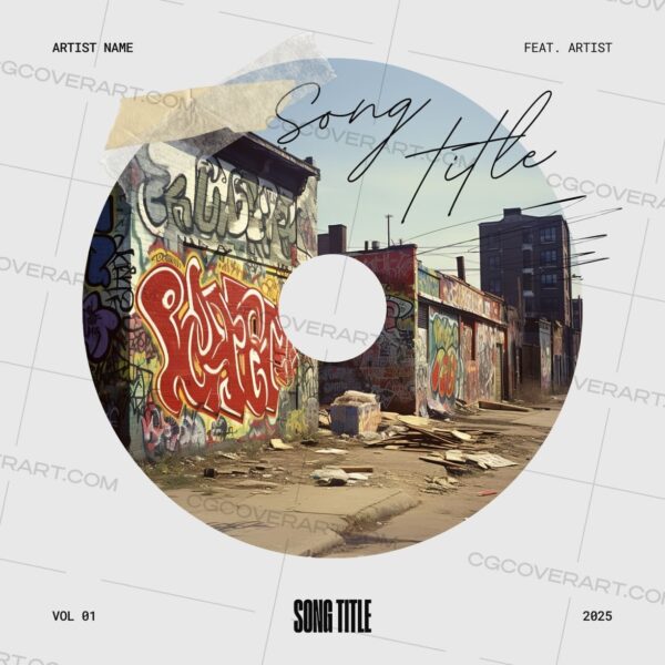 A gritty street-style CD design with colorful graffiti and raw urban textures. Perfect for underground rap, boom bap, or old-school hip-hop with a story to tell. This one gives authentic, raw, and real energy.