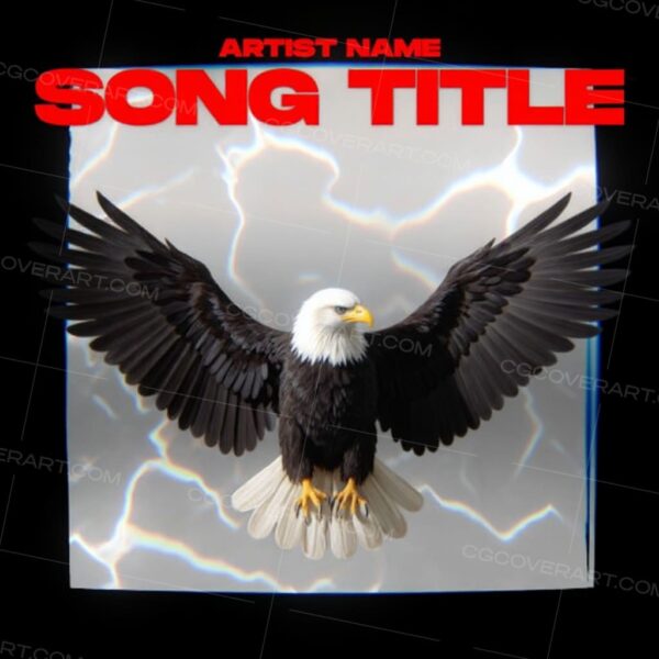 A fierce bald eagle spreads its wings over a shimmering backdrop, paired with bold red typography. Perfect for tracks that exude dominance, patriotism, freedom, or fearless ambition — whether hip-hop, trap, or motivational anthems.